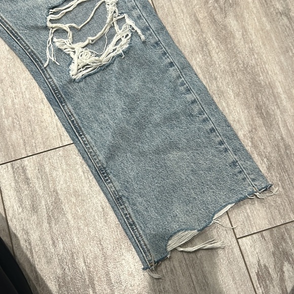 VERVET light wash high waisted ankle cropped flare distressed jeans Q29 - Picture 3 of 7